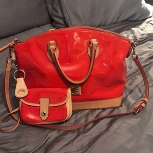 Authentic Orange Patent Leather Tote